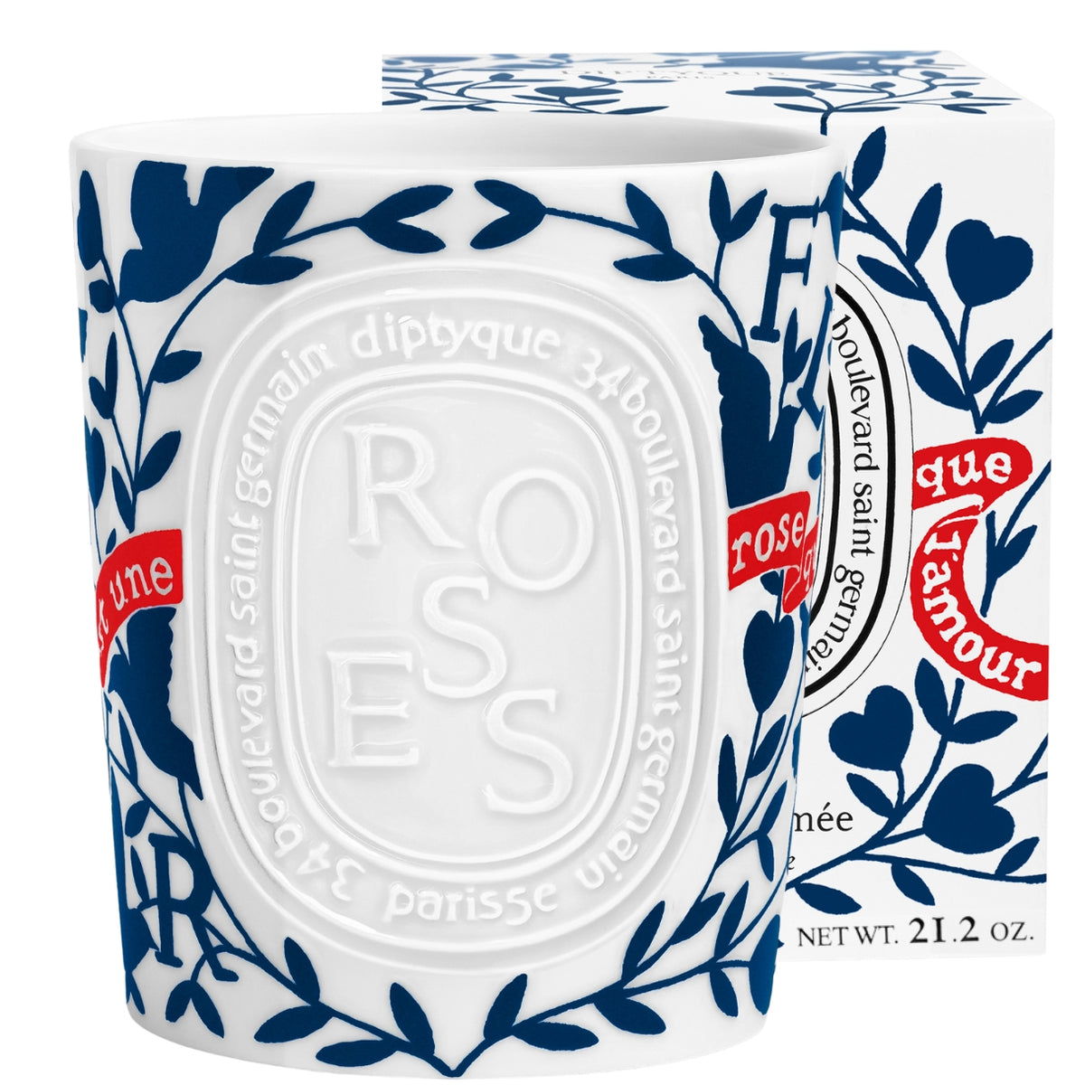 Große Roses Kerze (Valentinstagsedition)