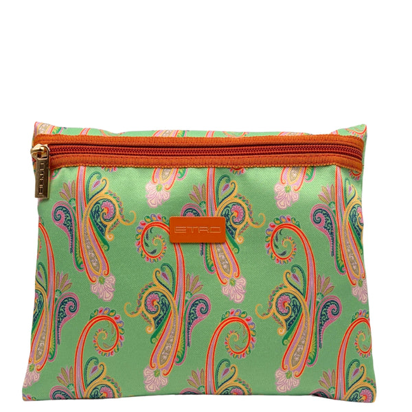 Etro Kulturtasche Paisley Green Envelope Large