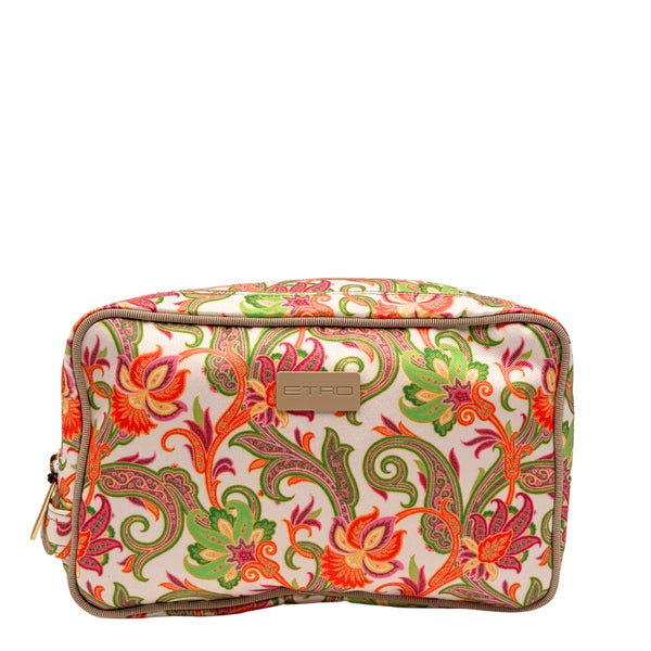 Etro Toilettas Orange Flower Double Zipper