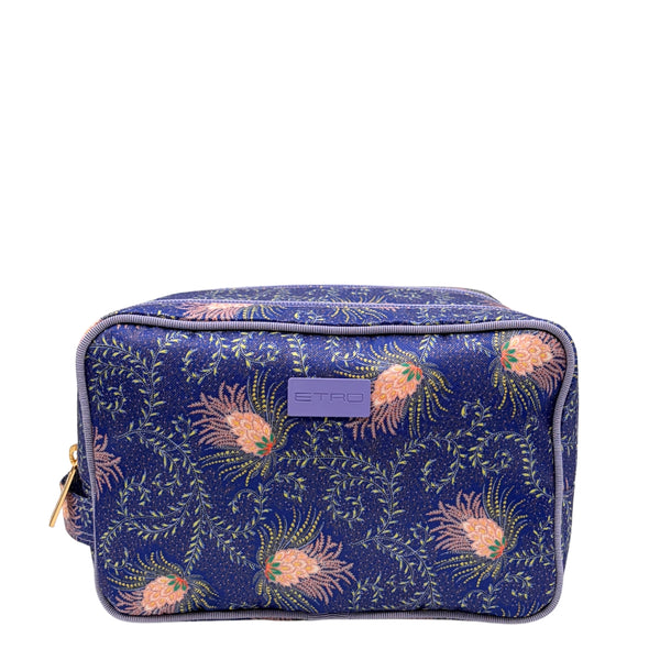 Etro Toilettas Violet Flower Double Zipper