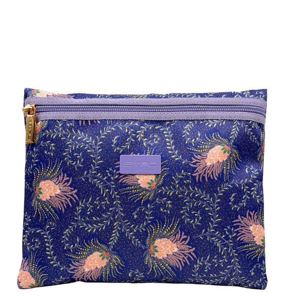 Etro Kulturtasche Violet Flower Envelope Large