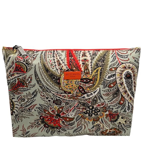 Etro Kulturbeutel, Wolkengrün-Orange, Groß, 3