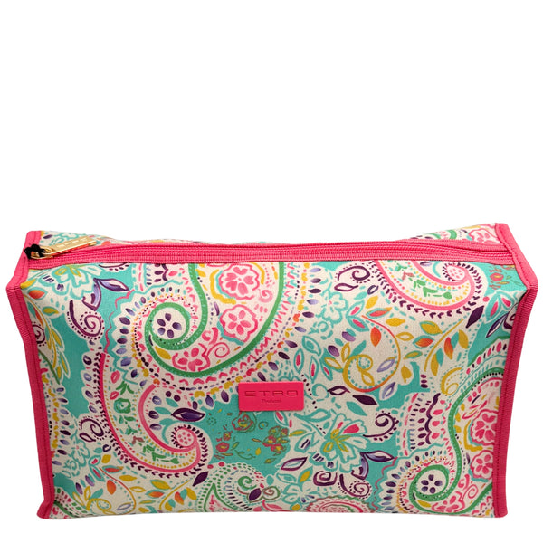 Etro Kulturbeutel Rosa/Türkis Groß 1