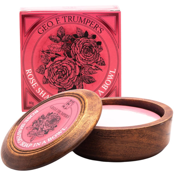 Rose Shaving Soap wooden Bowl
